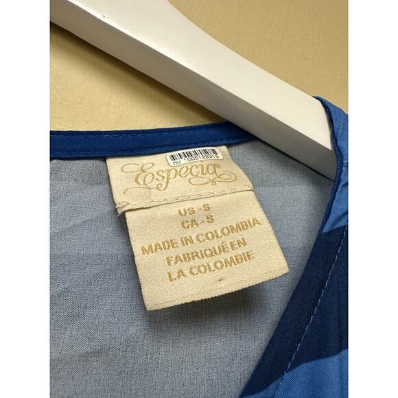 Anthropologie Especia Blue Pink Striped Zelanda Maxi Dress Size S Euro Summer - Picture 2 of 10